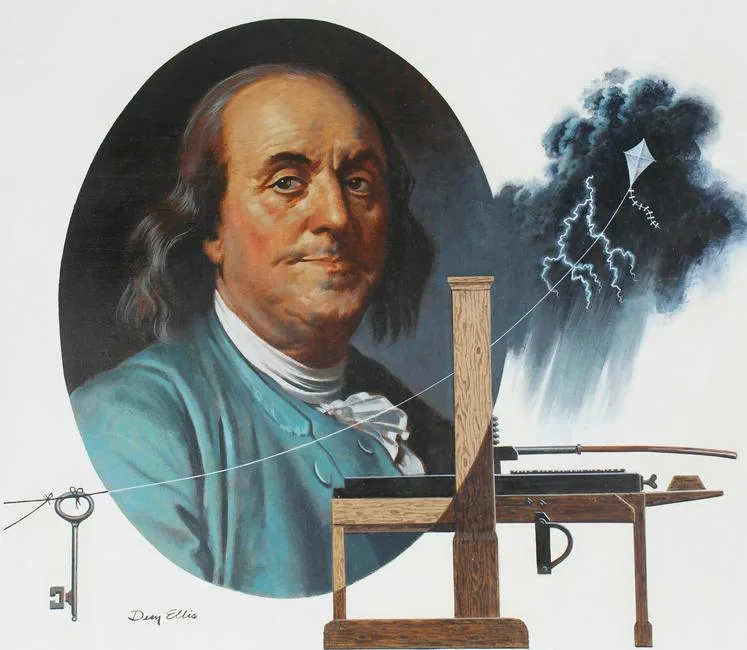 Benjamin Franklin by Dean Ellis, Oil on Masonite, sold Jun 2021