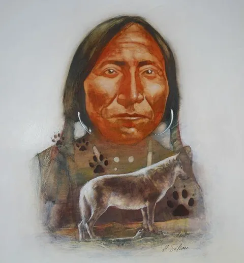 Hodges Soileau, Lone Wolf, Mixed Media on Canvas