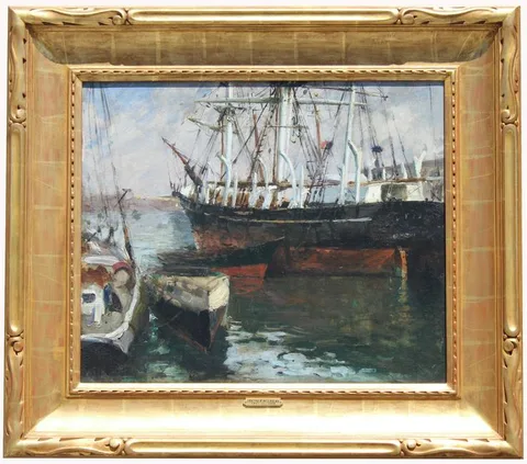 Irving Ramsey Wiles, The Whaleship Wanderer, New Bedford, Oil on Canvas