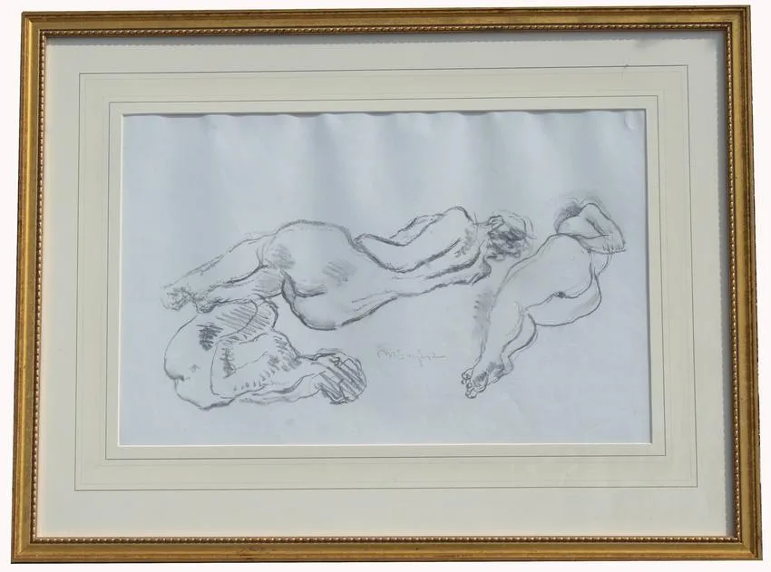 Untitled by Moses Soyer, graphite, offered Aug 2021