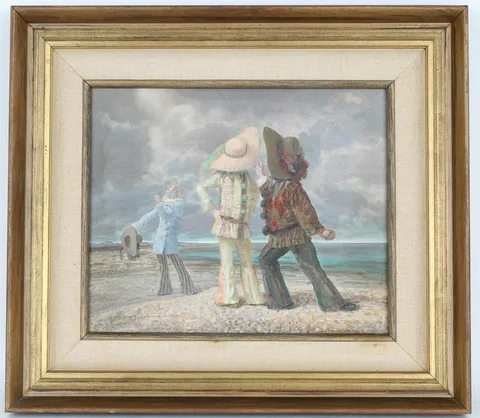 Claude Harrison, Scene from a Play, Oil on Masonite