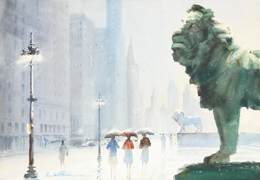 Untitled by Herbert Vincent Olsen, Watercolor, sold Aug 2021