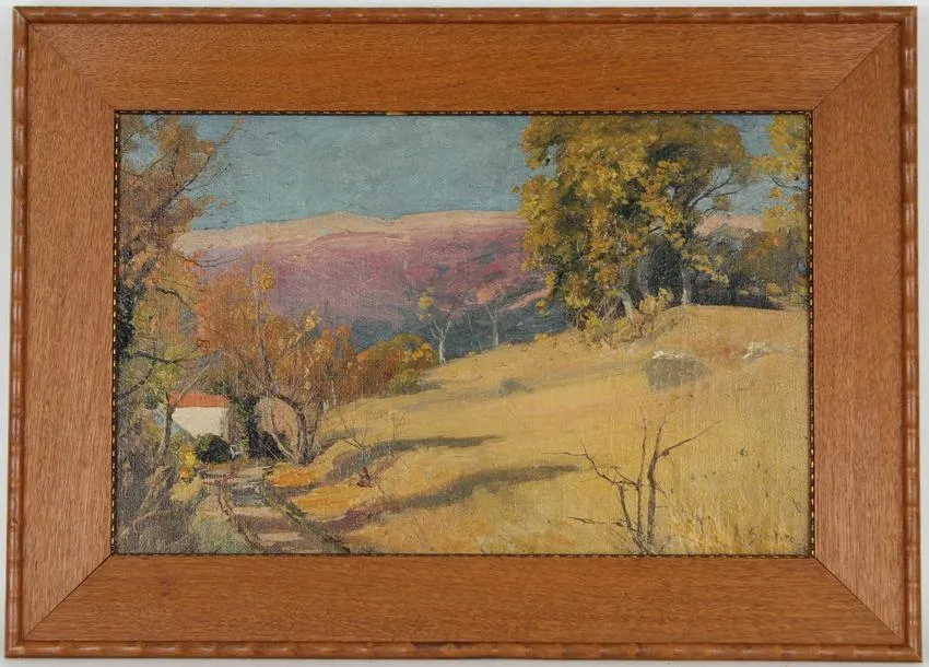 Untitled by Arthur Streeton, Oil on Canvasboard, sold Aug 2021