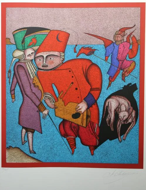 Untitled VIII by Mihail Chemiakin, Color Lithograph, sold Aug 2021