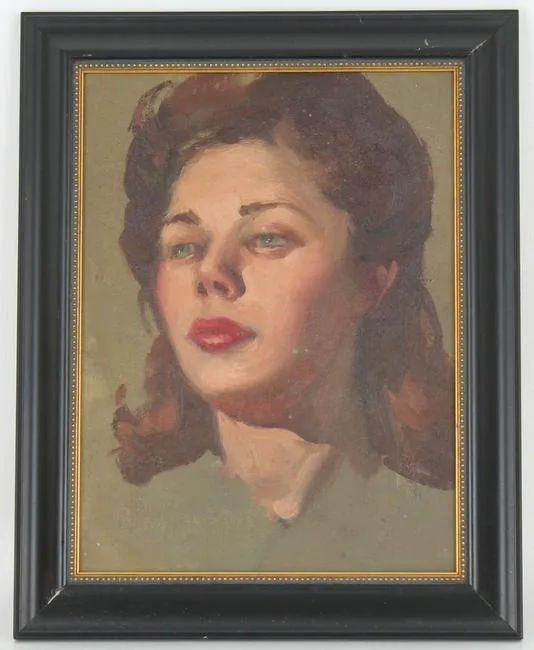 Untitled by Edward Leonard, Oil on board, sold Aug 2021
