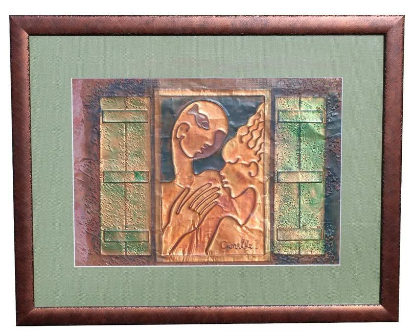 Untitled by George Camille, Embossed Copper Etching, offered Aug 2021