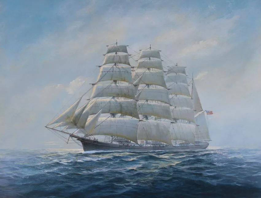 Great Republic by Charles Lundgren, oil on Masonite, sold Aug 2021