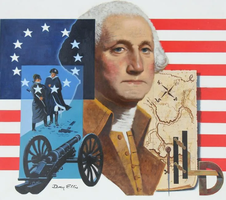 George Washington by Dean Ellis, Oil on Masonite, sold Aug 2021
