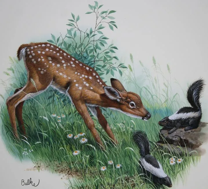 Fawn by Don Balke, Watercolor on Illustration Board, sold Aug 2021
