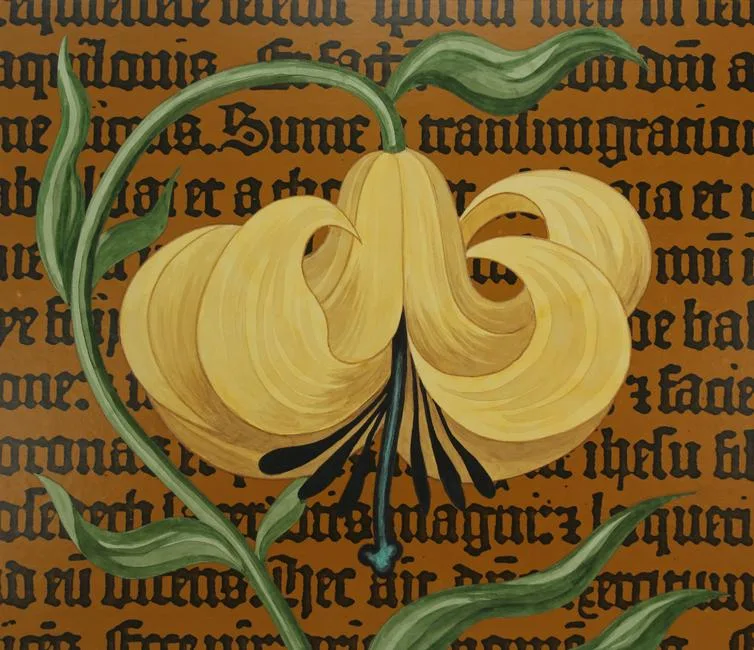 Lily - Manuscript Illumination by Erik Nitsche, Mixed Media on Illustration Board, offered Aug 2021