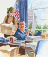 Congressman Getting Mail, Helmuth Stone Gallery 2021