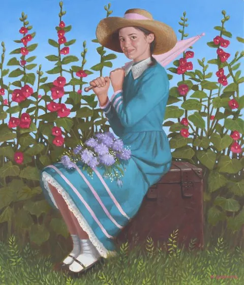 Michael Garland, Rebecca of Sunnybrooke Farm, Oil on Illustration Board