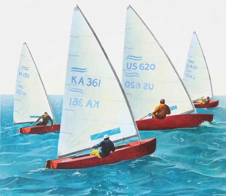 Ross Goode, Olympics Sailing, Watercolor on Canvas Board