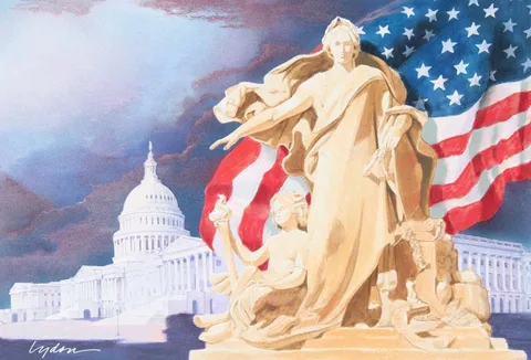 Tom Lydon, Peace Protecting Genius Sculpture, Mixed Media on Illustration Board
