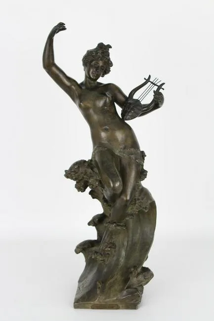 Salon 1896 by Gustave Obiols, bronze, offered Aug 2021