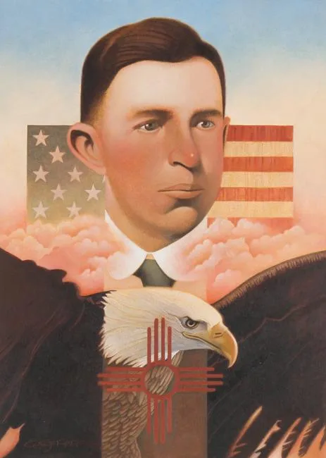 Gregory Rudd, Great Americans/Dennis Chavez, Oil on Cold Press Illustration Board