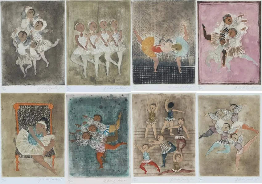 Graciela Rodo Boulanger, Ballerines, Color Aquatint