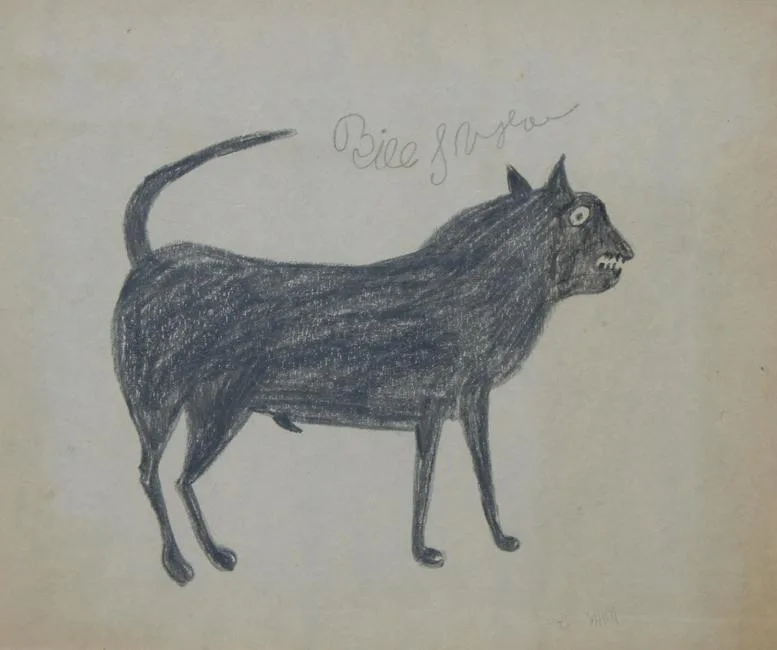 Untitled by Bill Traylor, Graphite & Crayon on Card, offered Sep 2021