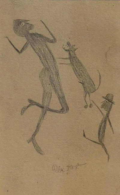 Bill Traylor, Untitled, Graphite on card