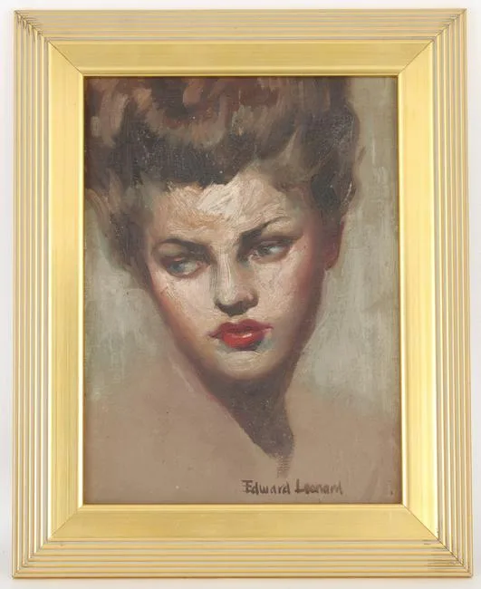 Untitled by Edward Leonard, Oil on board, sold Sep 2021