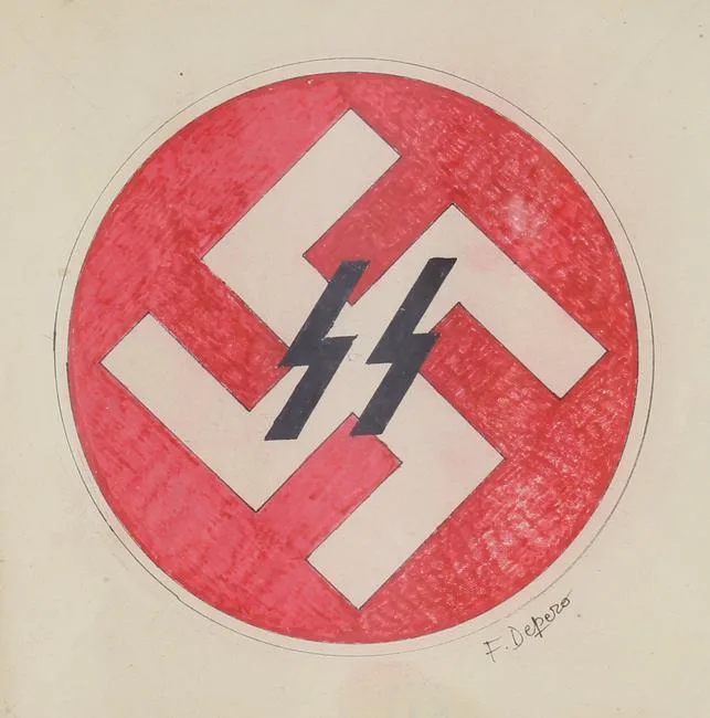 Fortunato Depero, Untitled, Pencil and Watercolor on Paper