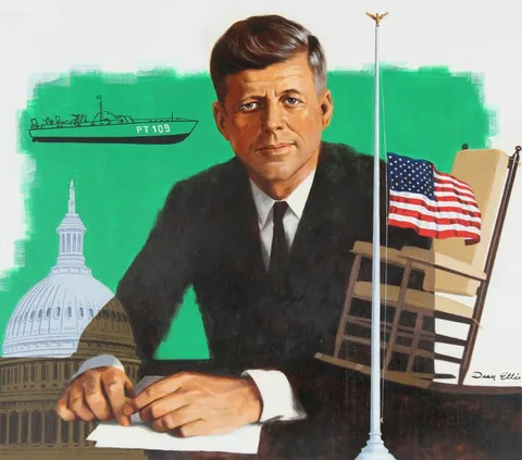Dean Ellis, John F. Kennedy, Oil on Masonite