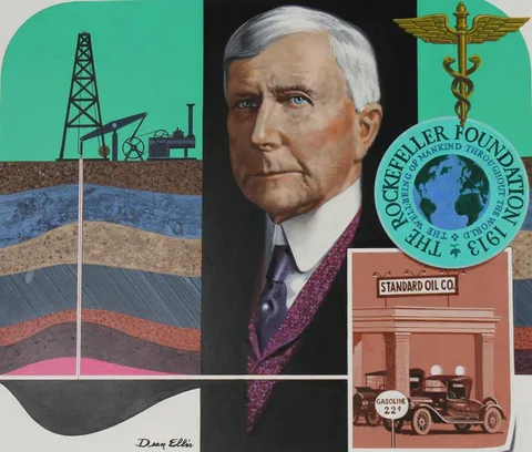 Dean Ellis, John D. Rockefeller, Oil on Masonite