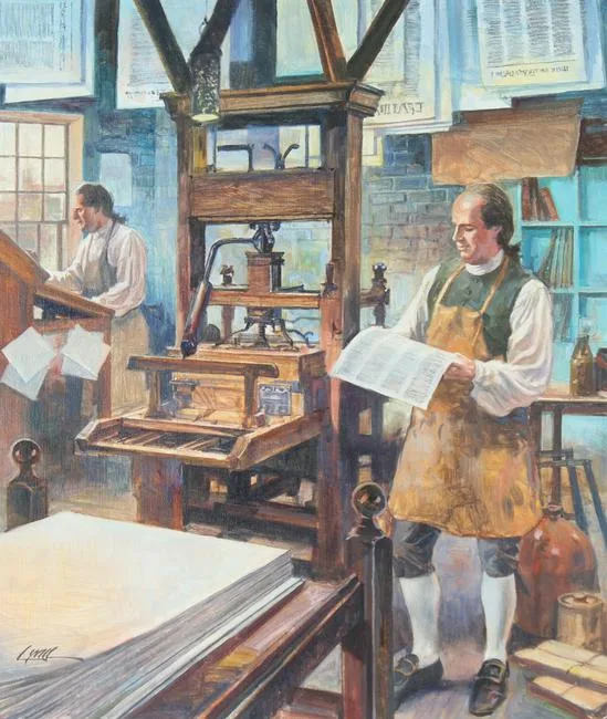 Dennis Lyall, Printer, Oil on Canvasboard