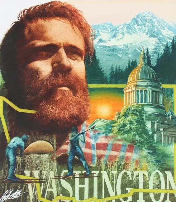 Washington State by Ed Little, Oil on Illustration Board, sold Sep 2021
