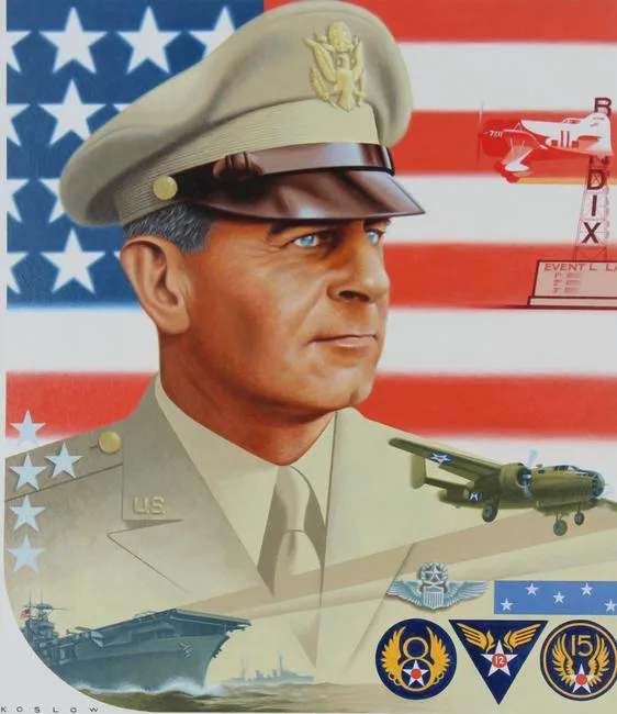 James Doolittle by Howard Koslow, oil on Cold Press Illustration Board, offered Sep 2021