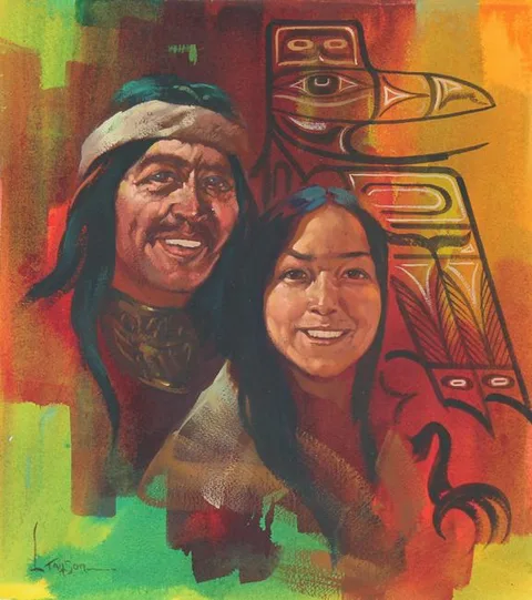 Lyle Tayson, Tlingit Tribe, Watercolor on Paper