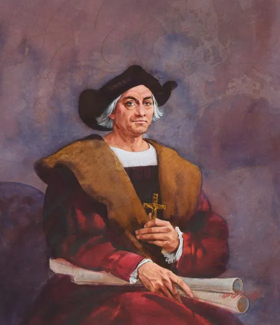 Christopher Columbus by Tom McNeely, Watercolor on Paper, sold Sep 2021