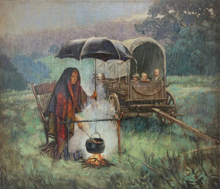 Undampened Spirits by David K. Stone, Oil on Canvas, sold Sep 2021
