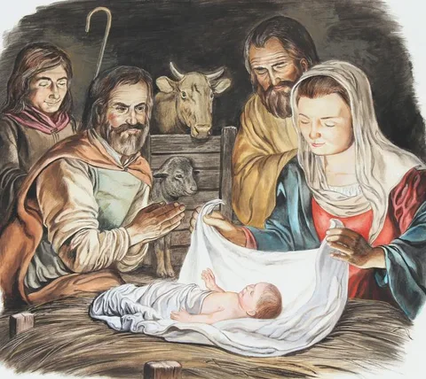 Charles J. Berger, Nativity, Acrylic on Illustration Board