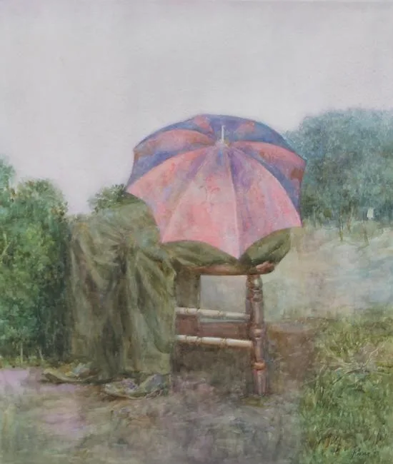 Guillermo Roux, La Lluvia, Watercolor on Paper