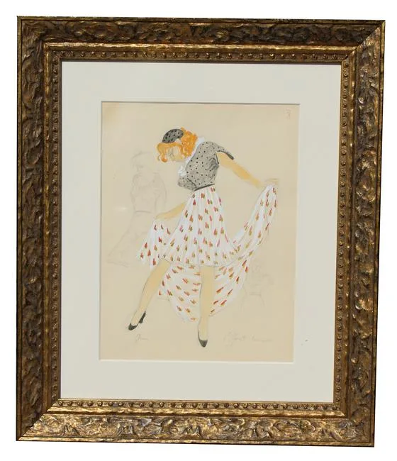 Untitled by Natalia Goncharova, Graphite and watercolor on paper, offered Nov 2021