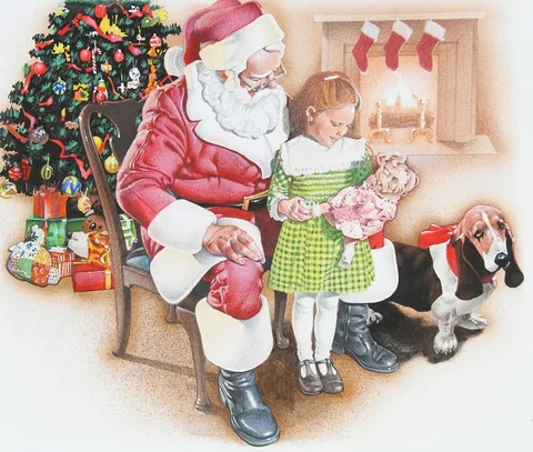 Jim Butcher, Santa Claus, Mixed Media on Illustration Board