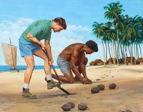 Dean Ellis, Life of JFK / Inception of Peace Corp, Oil on Masonite