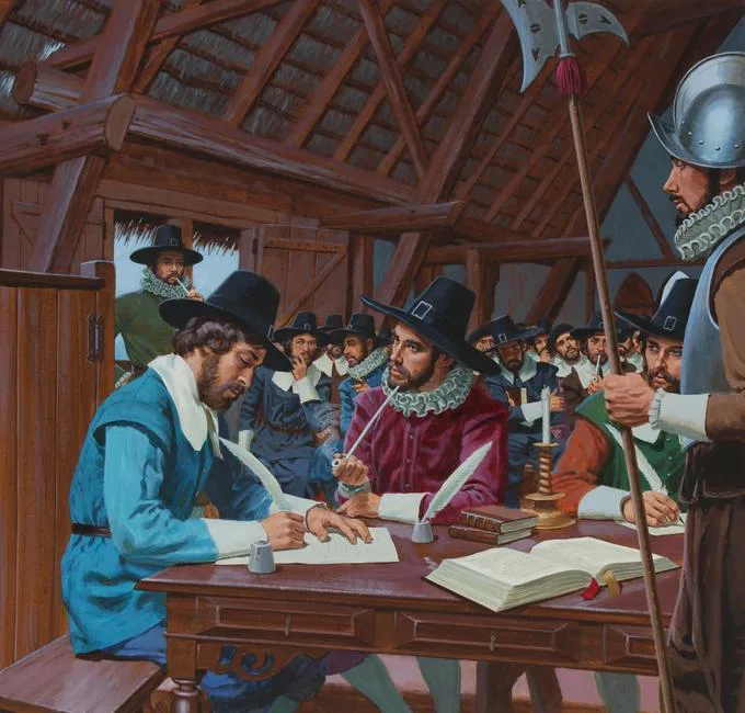 Edward Vebell, First Legislative Assembly, Acrylic on Illustration Board