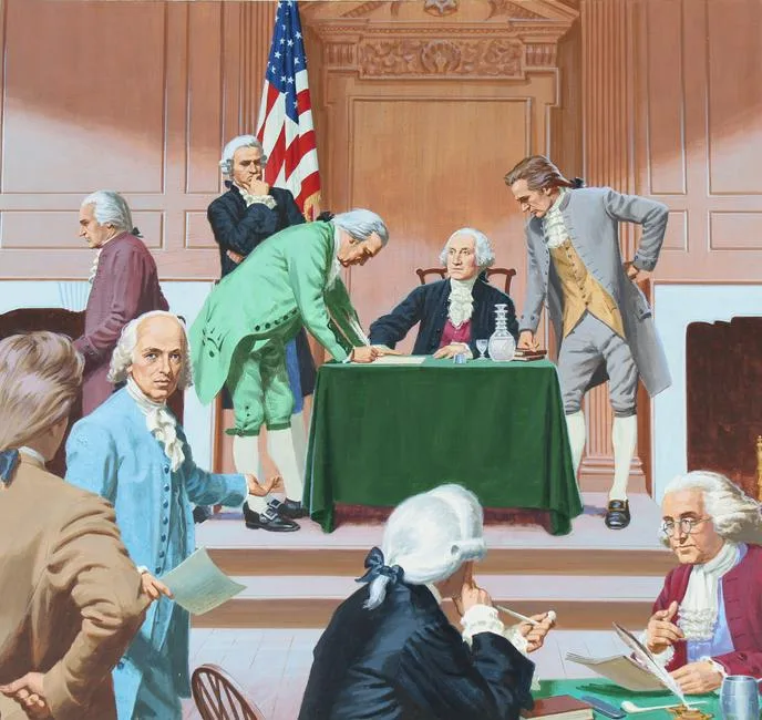 Constitution Ratified by Edward Vebell, Acrylic on Masonite, sold Nov 2021