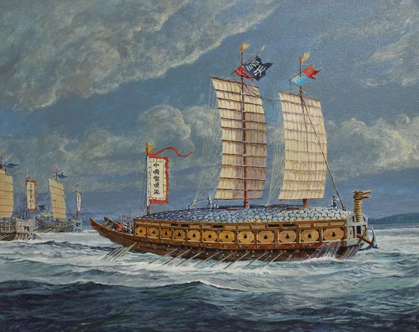 Turtle Ship by Brian Sanders, oil on Masonite, sold Nov 2021