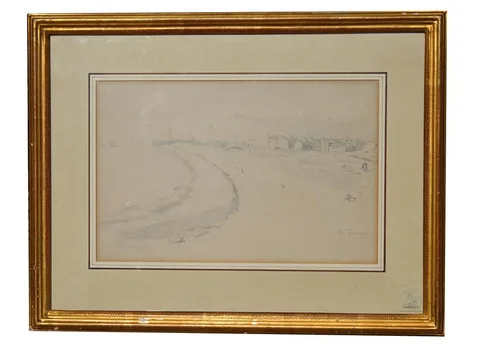 Le Treport by Adrien Dauzats, Pencil, sold Jan 2022