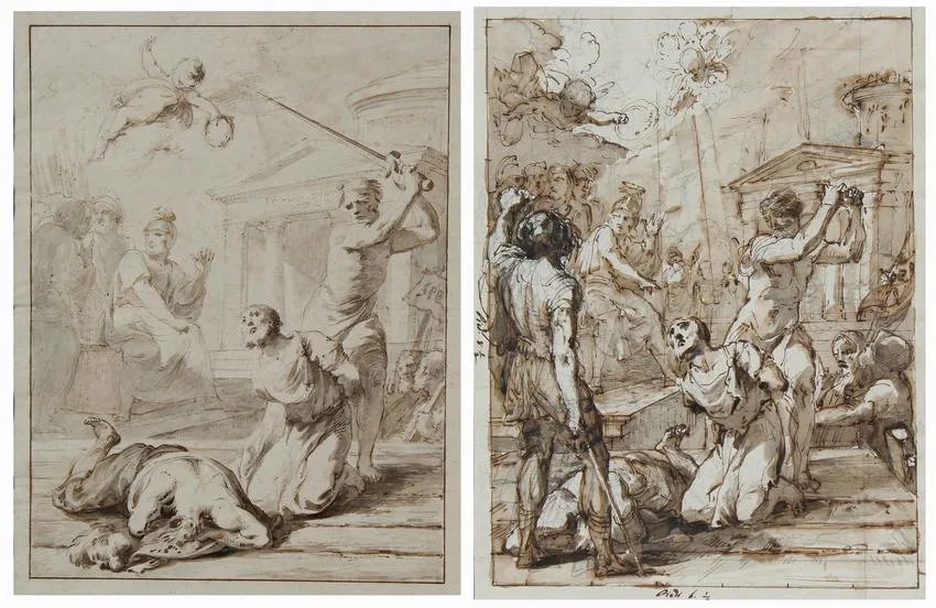 Untitled by Pietro Fancelli, chalk, pen, sold Jan 2022