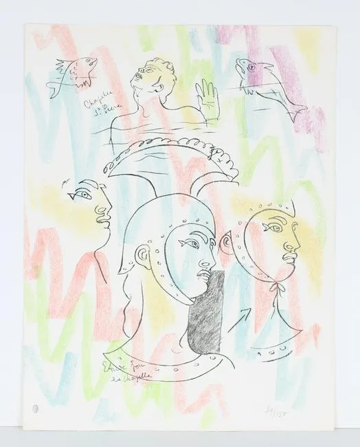 fils adoptif by Jean Cocteau, Color lithograph on Arches, sold Jan 2022