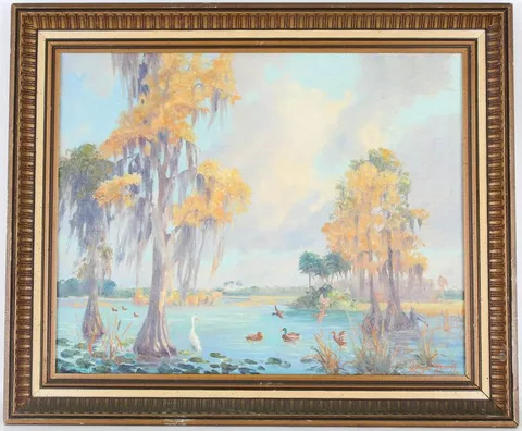 Rachel Stearns, Golden Cypress, Oil on Canvas