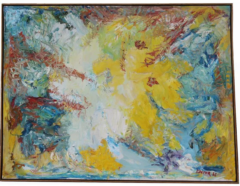 Thomas Koether, Lightning Rock, Oil on Canvas