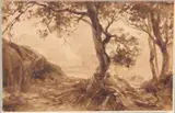 Théodore Rousseau, Fontainebleau, undergrowth with rocks