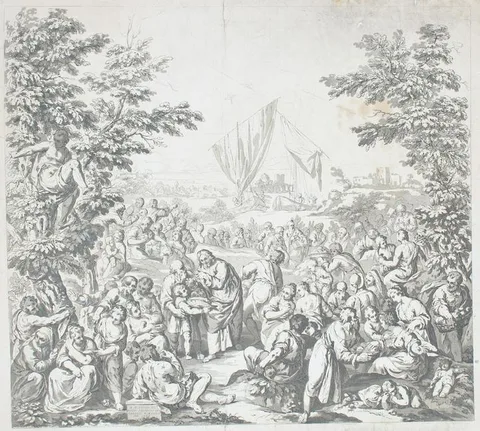 Paolo Farinati, The Multiplication of Bread and Fish, ca. 1603, Etching