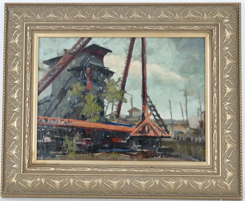 Untitled by Edward Leonard, Oil on board, sold Jan 2022