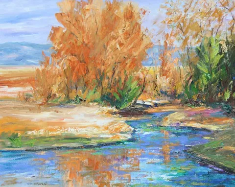 William Vincent, Golden Reflection, Oil on Canvas